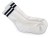 Heavy Cushioned White Crew Sock - 2 Navy Stripes